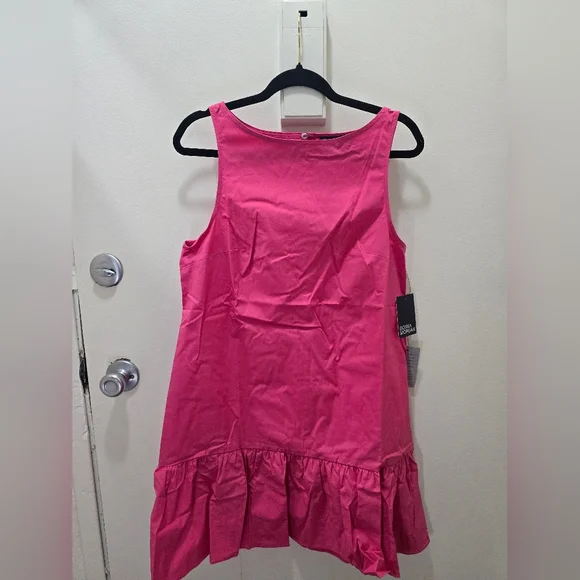 Donna Morgan Vibrant Pink Flambe Mini Dress - Picture 4 of 6